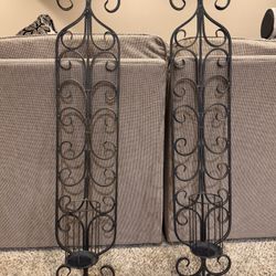 Set of 2 Wrought Iron Candle Holders