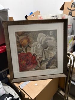 Large Framed Floral Wall Art Print