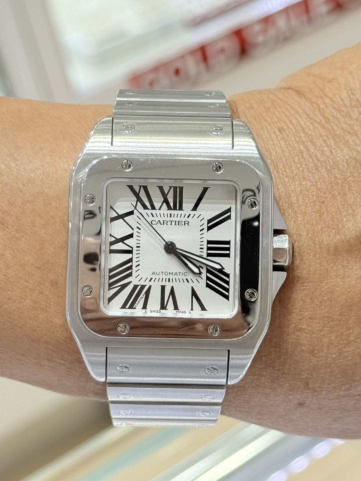 Pre Owned Santos De Cartier XL Watch 