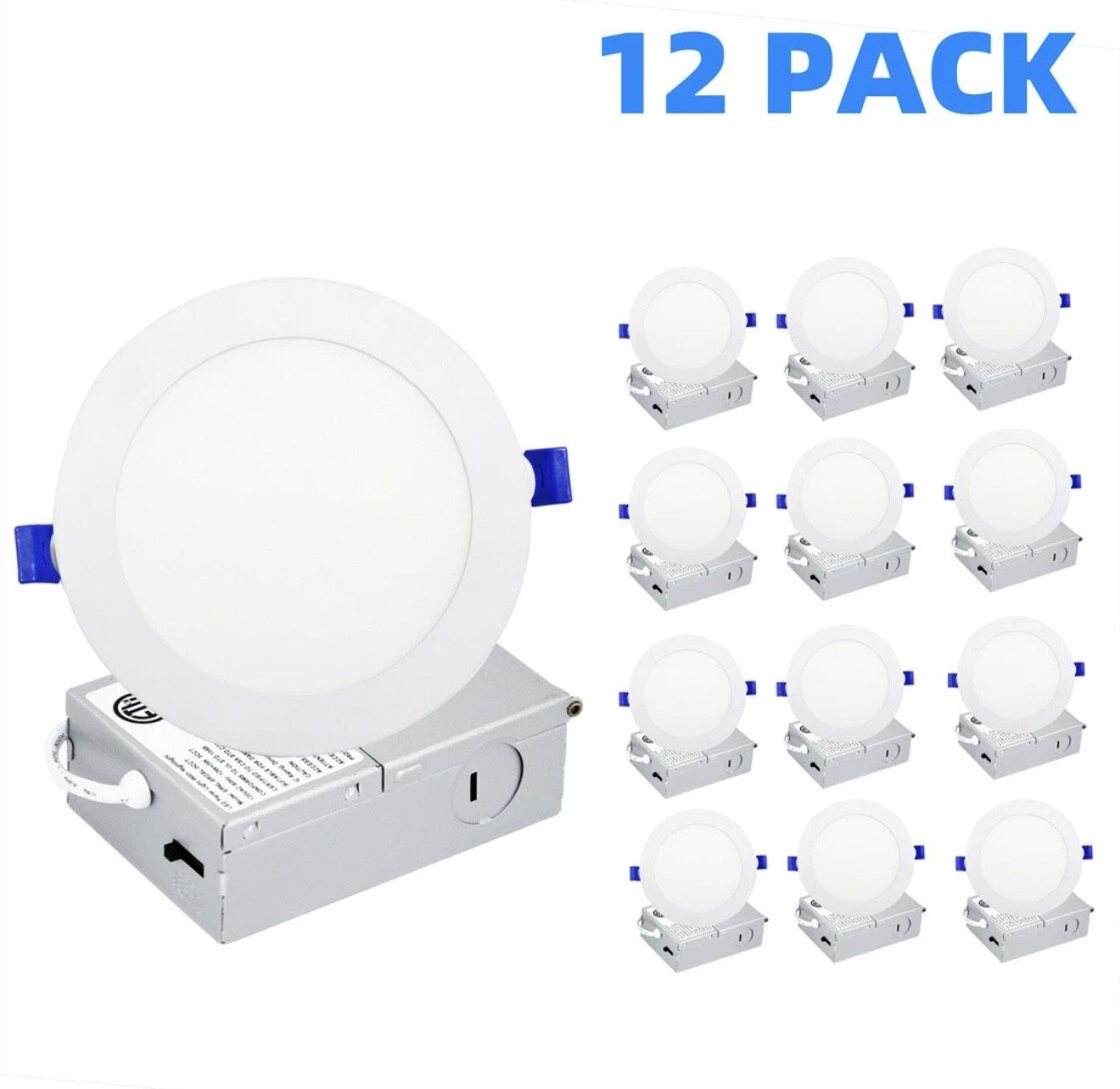 6” Canless Recessed Led Lights 12 Pack