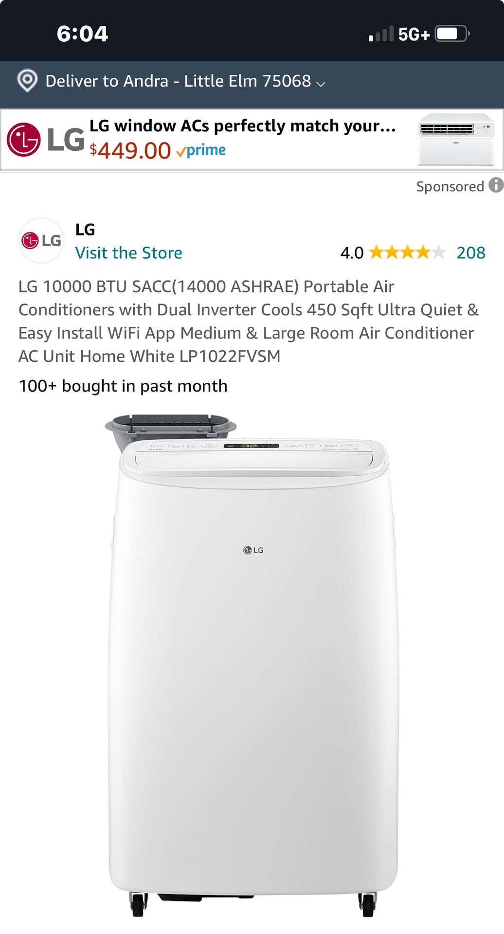 Lg Portable Ac 10,000 BTU