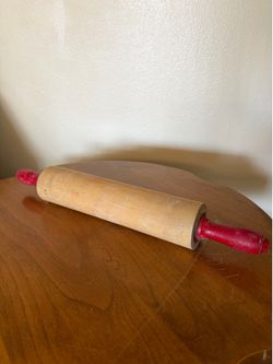 Vintage Red Handle Rolling Pin