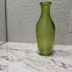 Vintage Lime Green Glass Vase