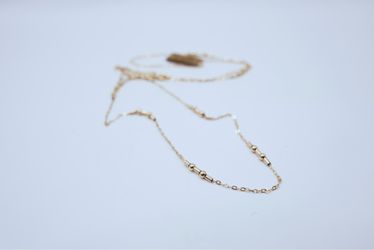 14KT Gold-Tone Beaded Chain Necklace