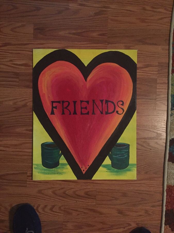 Friends Coffee Acrylic painting
