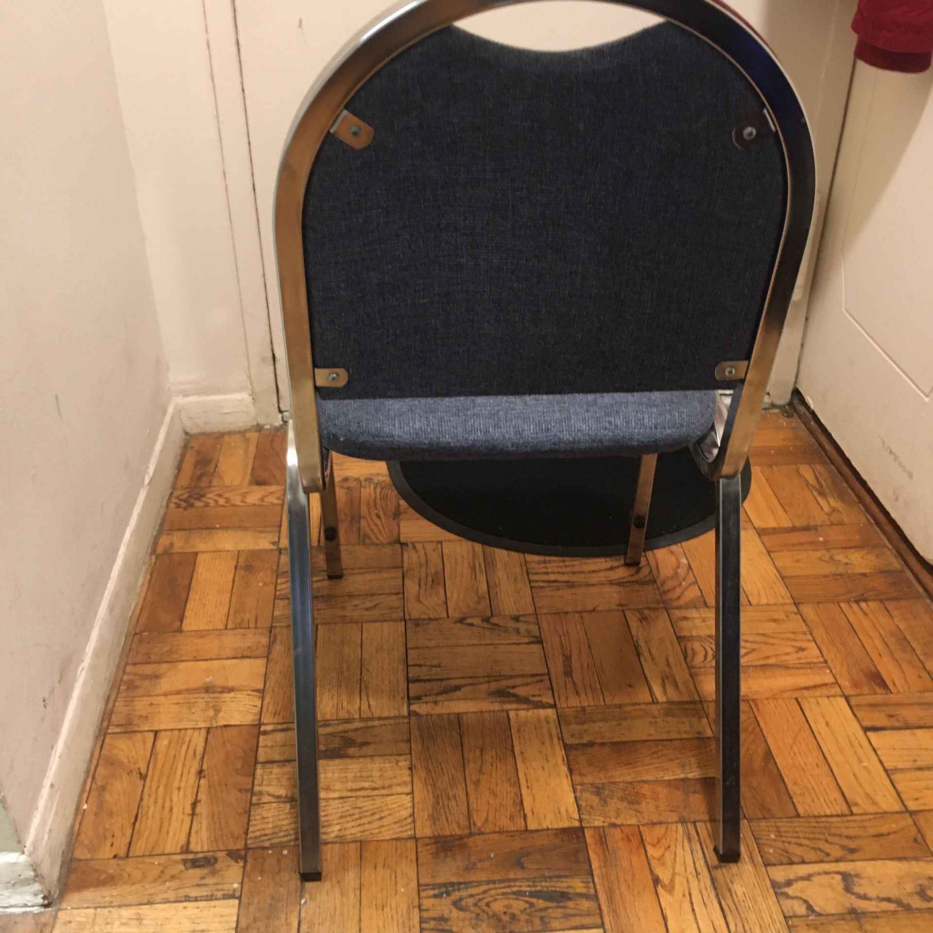 Kaydee Metal Chair With Blue Fabric