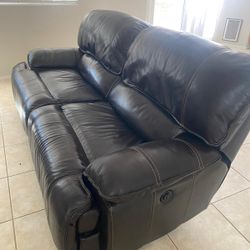 Leather Recliner Loveseat Couch Electric