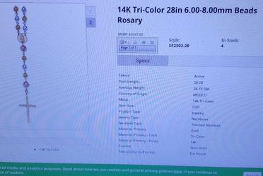 Tri-color rosary 14k gold necklace