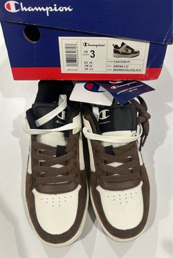 Champion Arena Lo Kids Sneakers Size 3 – Brown/Chalk/Black – New With Box
