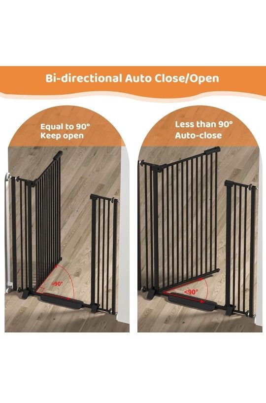 Extra Tall Cat Gate for Doorways, 75 cm x 6cm x 133cmAuto Close Durable Cat Gate Indoor for Stairs, Doorways and Hallways, No Drilling Pressure Mount