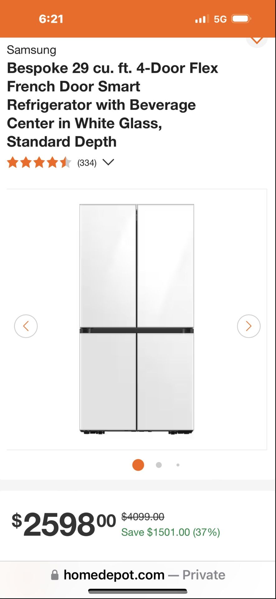 Samsung Bespoke 29 cu. ft. 4-Door Flex French Door Smart Refrigerator
