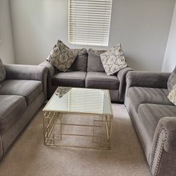 3 Couches with Pillows