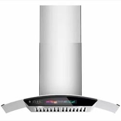 30 inch Wall Mount Range Hood Tempered Glass 