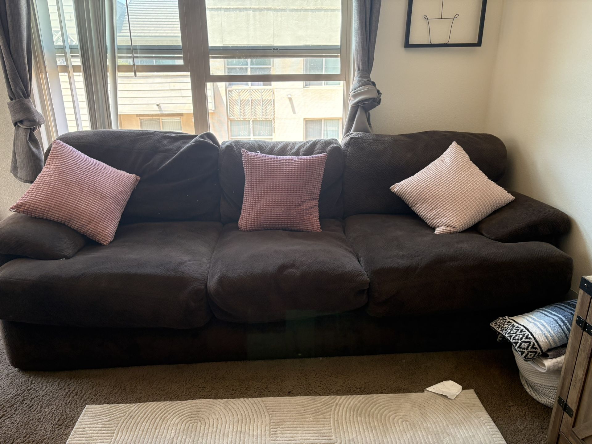 Large Goose feather Couch With Pull Out Bed