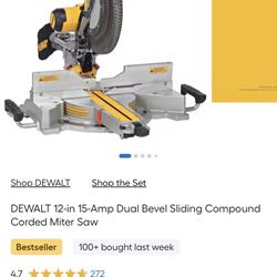 DEWALT DWS780 12” Sliding Miter Saw w/ XPS Laser + Stand  $725 OBO