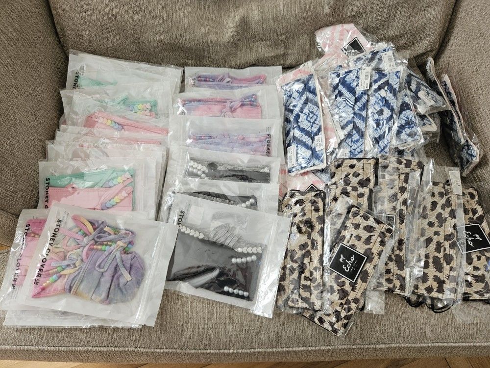 Wholesale Lot 126pc High End Reusable Cloth Face Masks Bulk