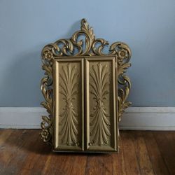 Vtg Syroco Sarah Coventry Wall Jewelry Box Mirror Cabinet Hollywood Regency

