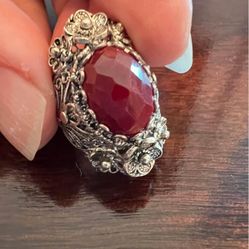 sterling silver genuine ruby ring size 6 turkey 
