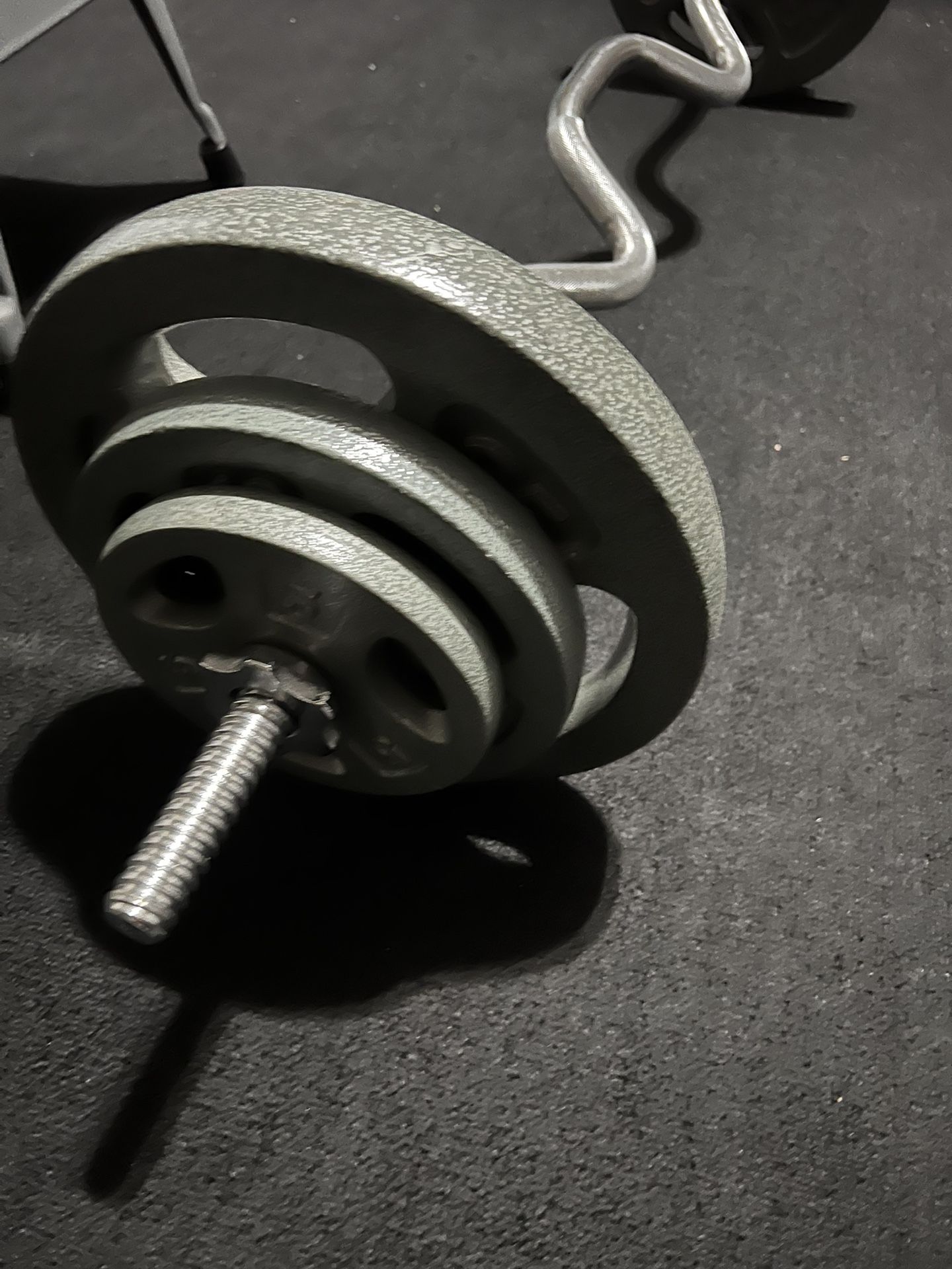 Adjustable Curl Barbell W / 80 Lb Weights