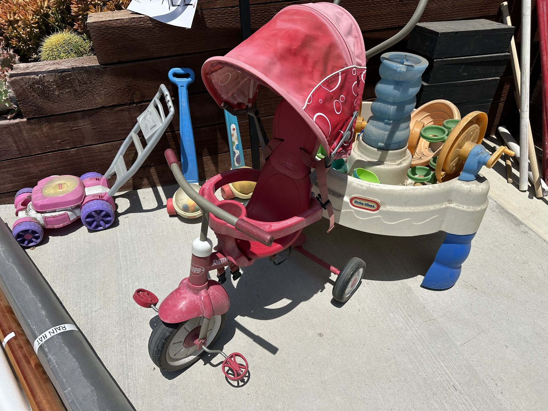 Kid’s Trike And Water Table Etc