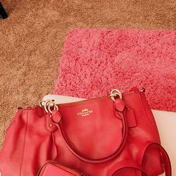 Pink Coach Purse And Wallet 