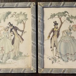 Pair Maude Eggemeyer Courting Scene Prints
