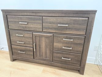 Large Wood Dresser with Drawers and Cabinet