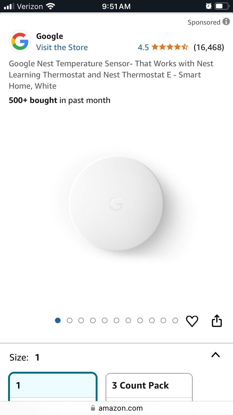 Google Nest Temperature Sensor