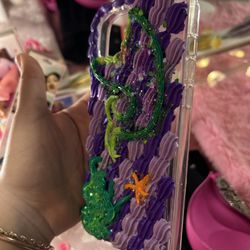 iPhone 14 Plus Mermaid Phone Case With Fake Silicone Whipped Cream🧜🏽‍♀️💜