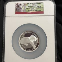 2012 Australia 5 oz Silver Koala coin PF 69 ULTRA CAMEO ONE OF FIRST 500 STRUCK