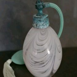 Vintage Glass Act Studio Atomizer perfume bottle Pink Swirl Glass 