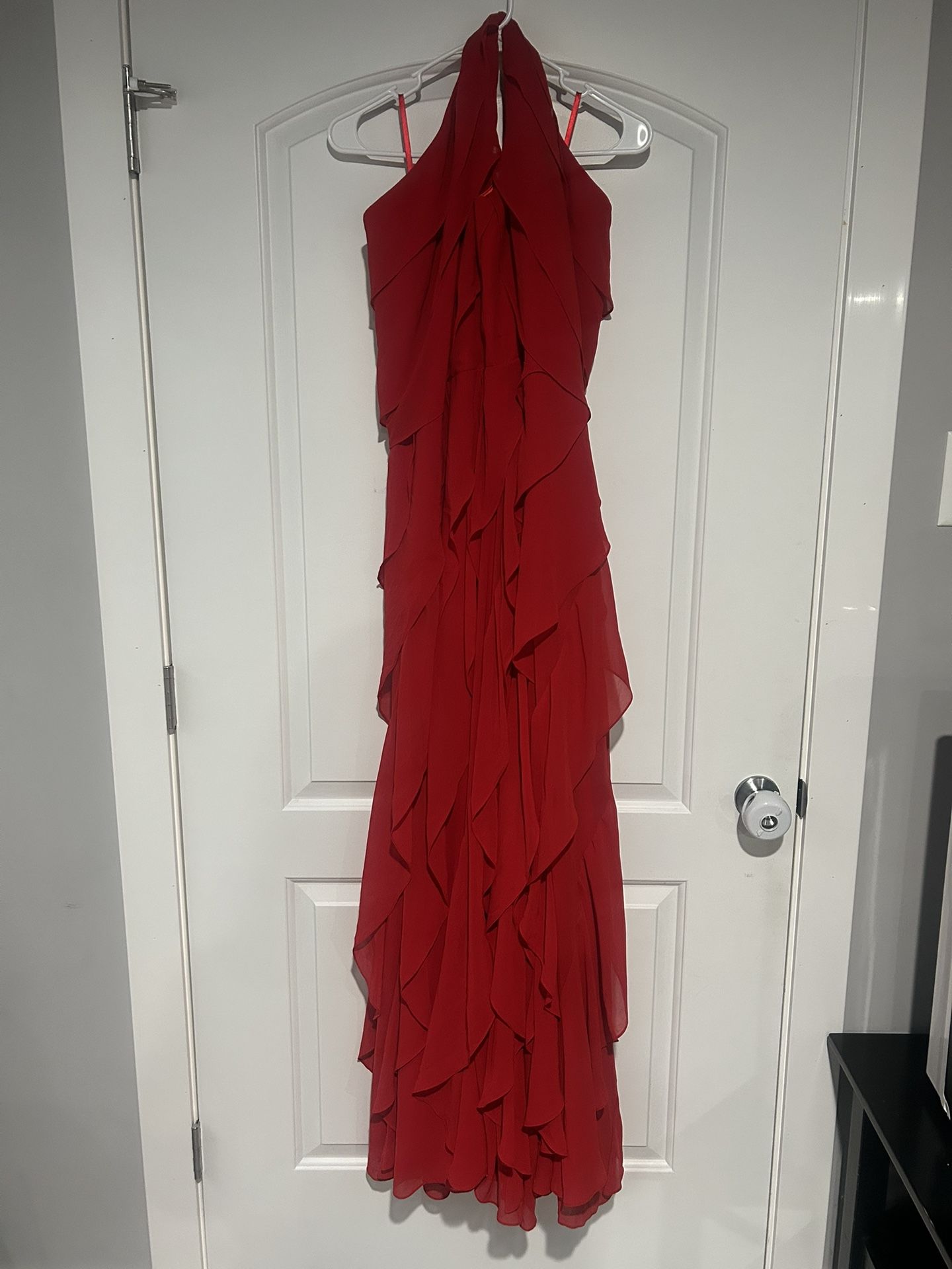 Halter Top Long Red Dress