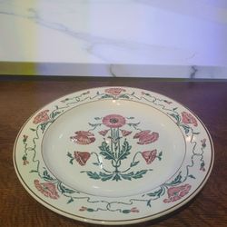 Antique Villeroy & Boch Dresden Saxony #508 Red Poppy Charger Plate - Art Nouveau Floral Porcelain Platter, Circa 1910