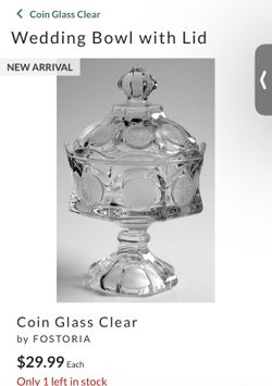 Fostoria Coin Glass - Clear Wedding Bowl W Lid