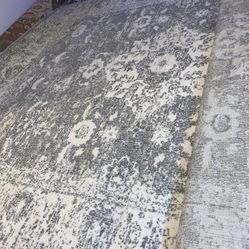 2 Gray Area Rugs 8x10 & 3 Runners 2x6