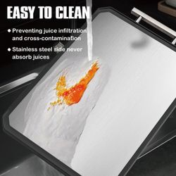SNOWCLAD Stainless Steel Cutting BoardDouble Sided Steel Cutting Board