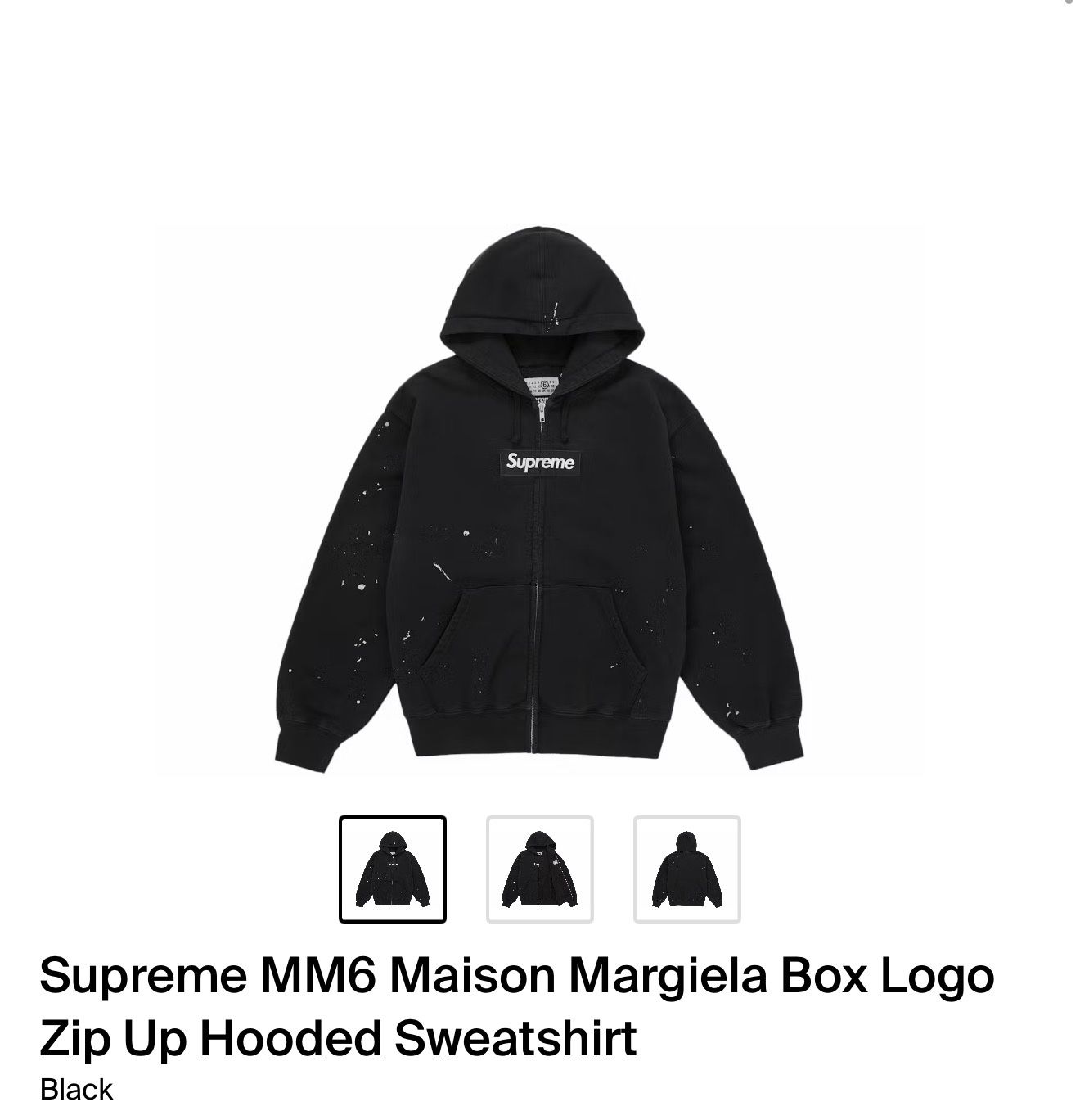 Supreme MM6 Maison Margiela Box Logo Zip Up Hooded Sweatshirt