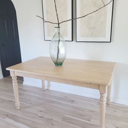 Solid Light Wood Dining Table 