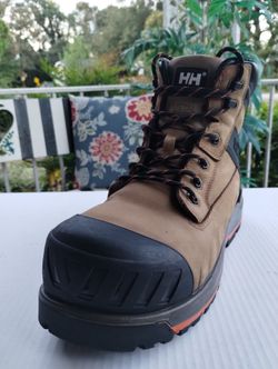 (Size-12) Like New, Men, Helly Hansen Workwear Men's Work 6 Inch Composite Toe Composite Plate Leather Work Boots#HHS212042 Waterproof 
