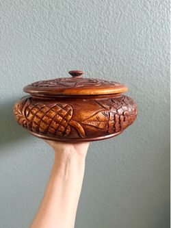 Large hand carved wooden bow