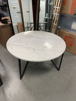 White stone coffee table