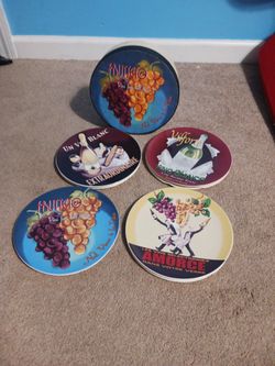 Potterybarn 4 Piece Set Wine Bar Cocktail Plates NIB OBO