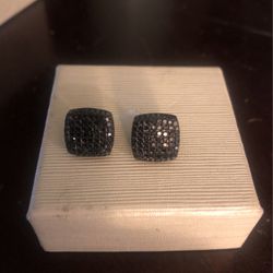 Black Diamond Earrings 14k 