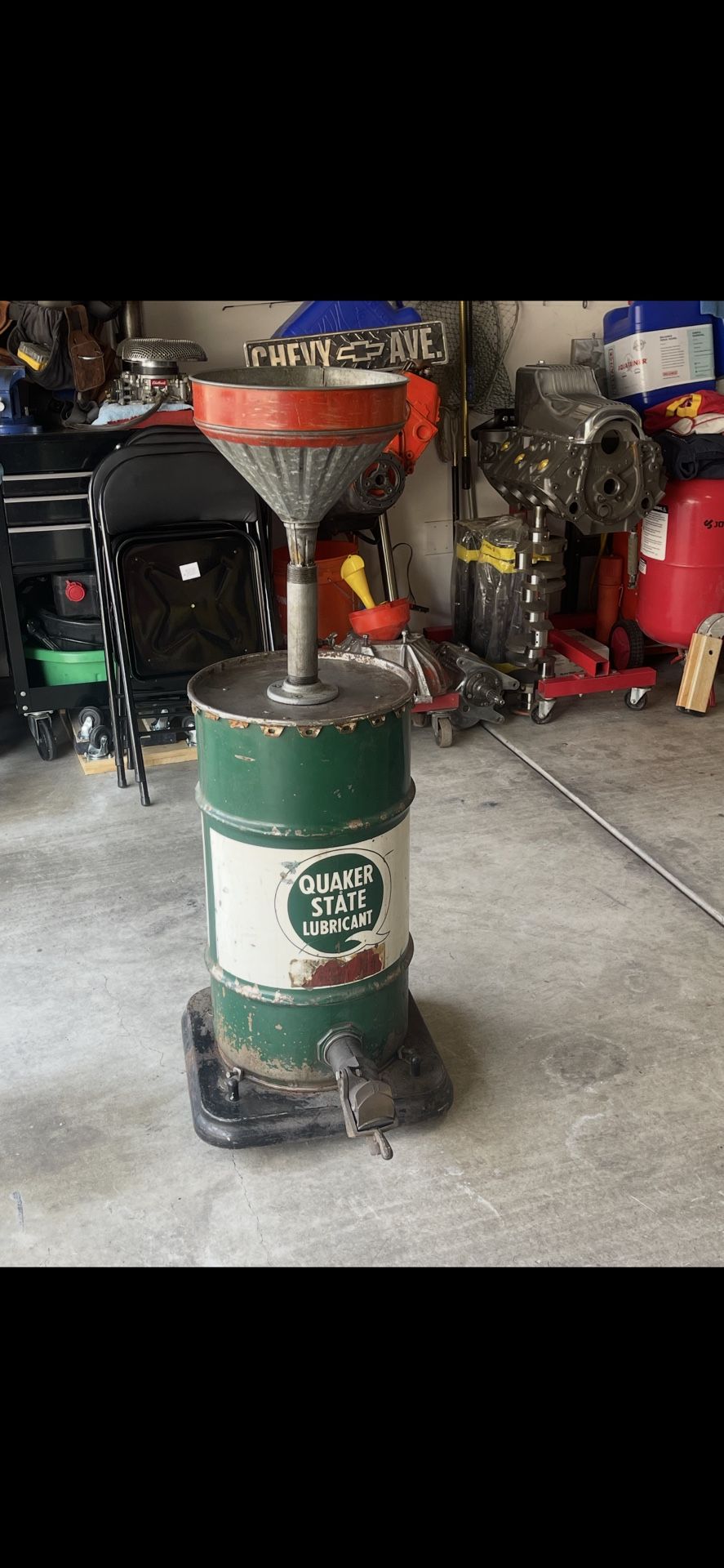Vintage Quaker State Waste Oil Storage Can