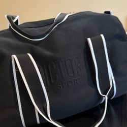 Victoria’s Secret Sport Black Duffel Gym Bag – 16” x 10” x 9” – Lightweight & Durable 