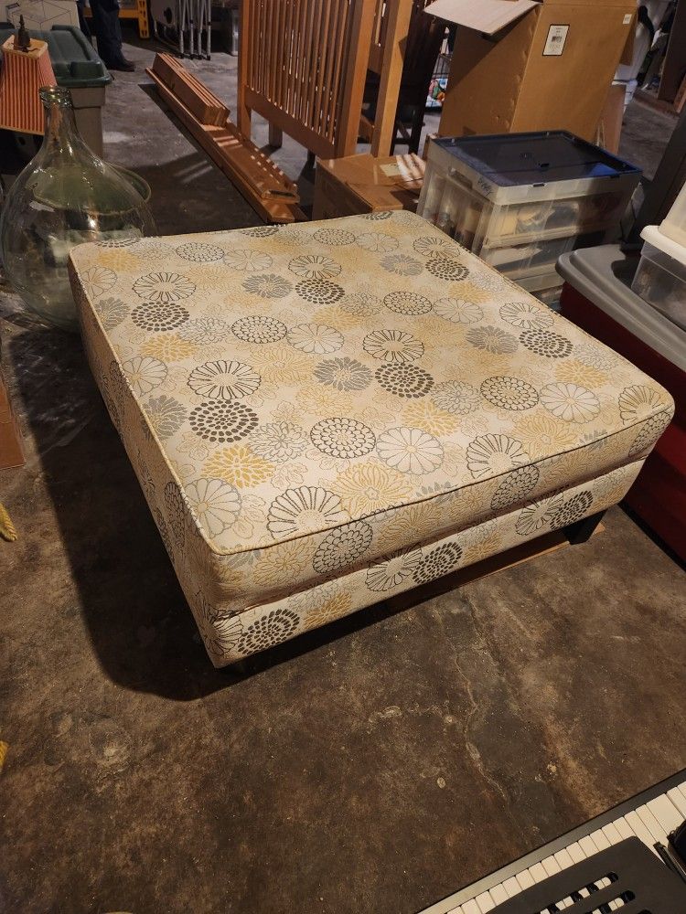 Large Floral Square Ottoman