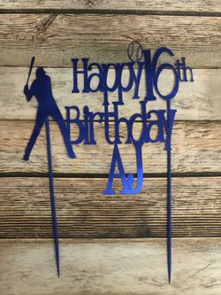 Baseball theme Birthday cake topper