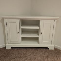 White TV Corner Stand