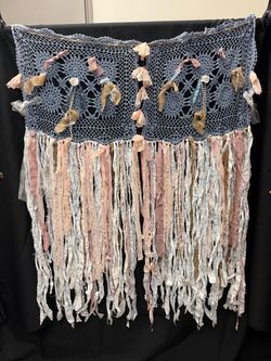 Boho Crochet Doily Wall Hanging with Fringe
