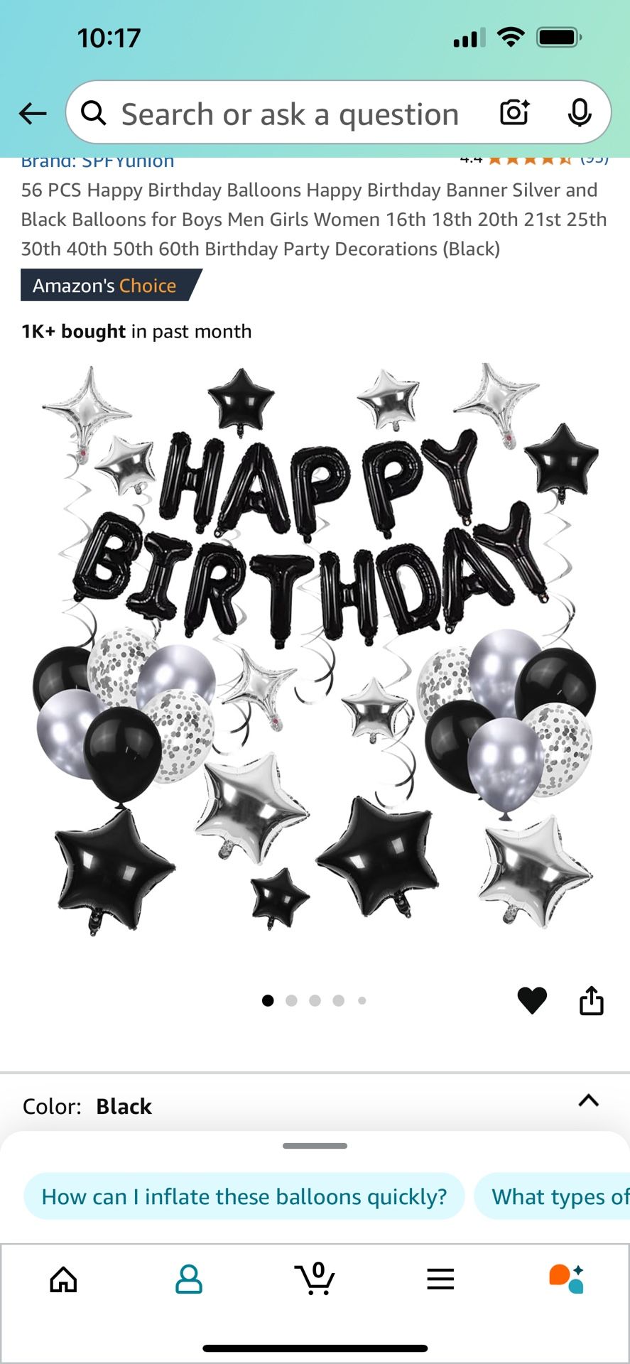 Happy Birthday Balloons Inflated